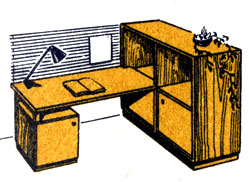 Рис. 61. Рабочий стол для школьника (щитовой конструкции)