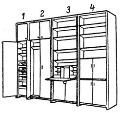 Рис. 20. Типовые секции для образования шкафа-перегородки